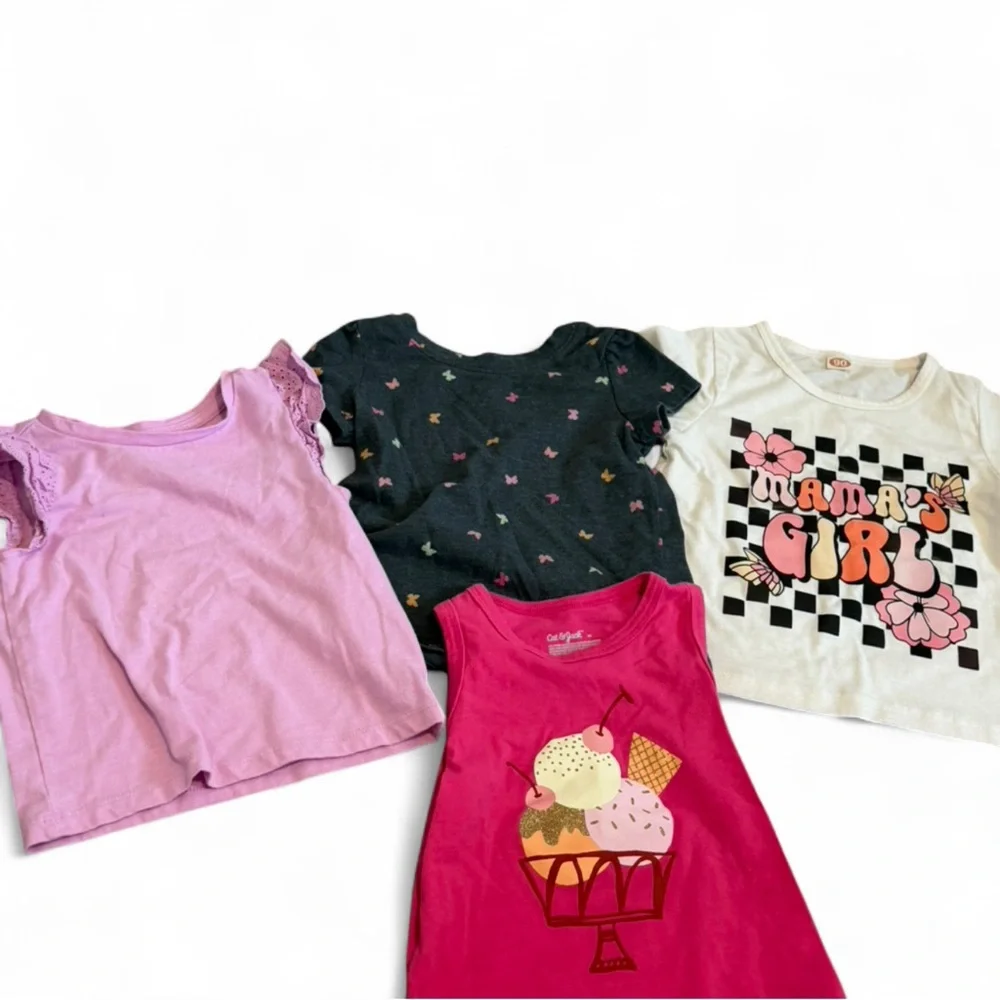 Lot of 10 Girls 2T Short Sleeve Tee Shirts Cat Jack, Rachel, Minnie - Picture 2 of 2